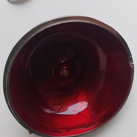 Michael ARAM Silver and Red Apple-Shaped Bowl with Spoon - Picture 9 of 9